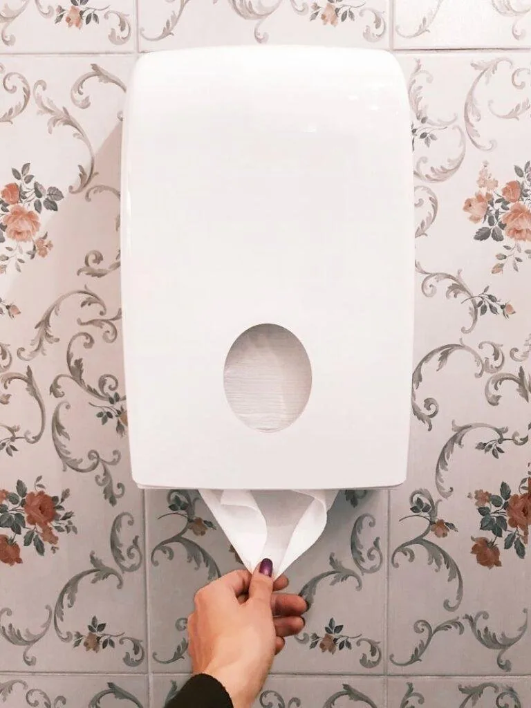 Paper & Waste in a completed commercial restroom