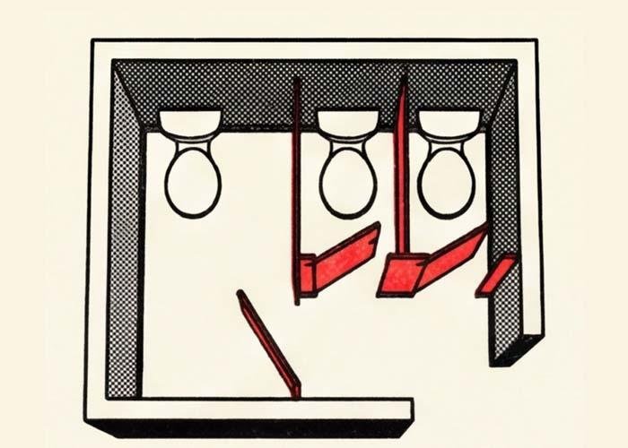 Alcove Closed, ADA Left - 3 Stalls