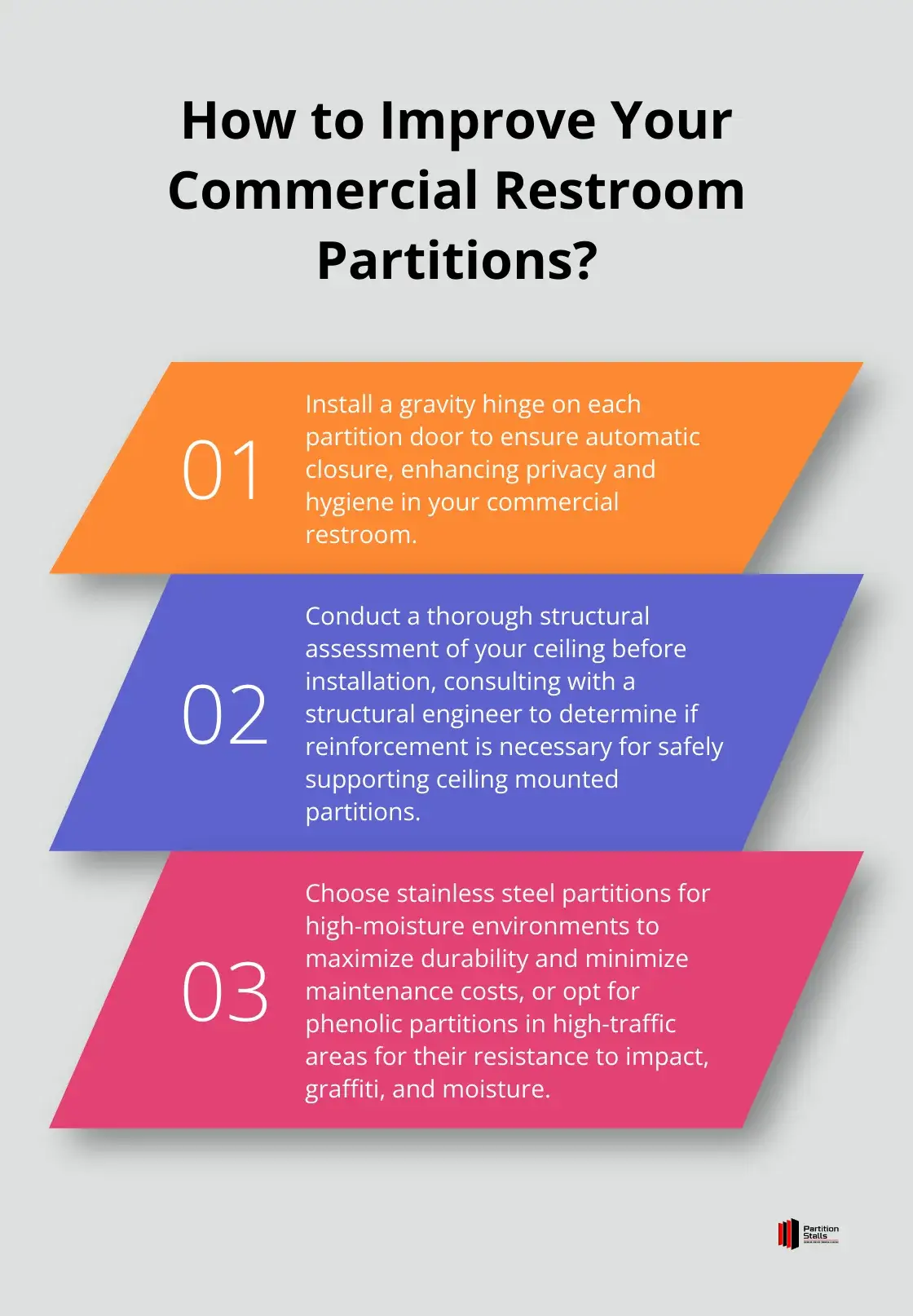 Infographic: How to Improve Your Commercial Restroom Partitions? - ceiling mounted toilet partitions