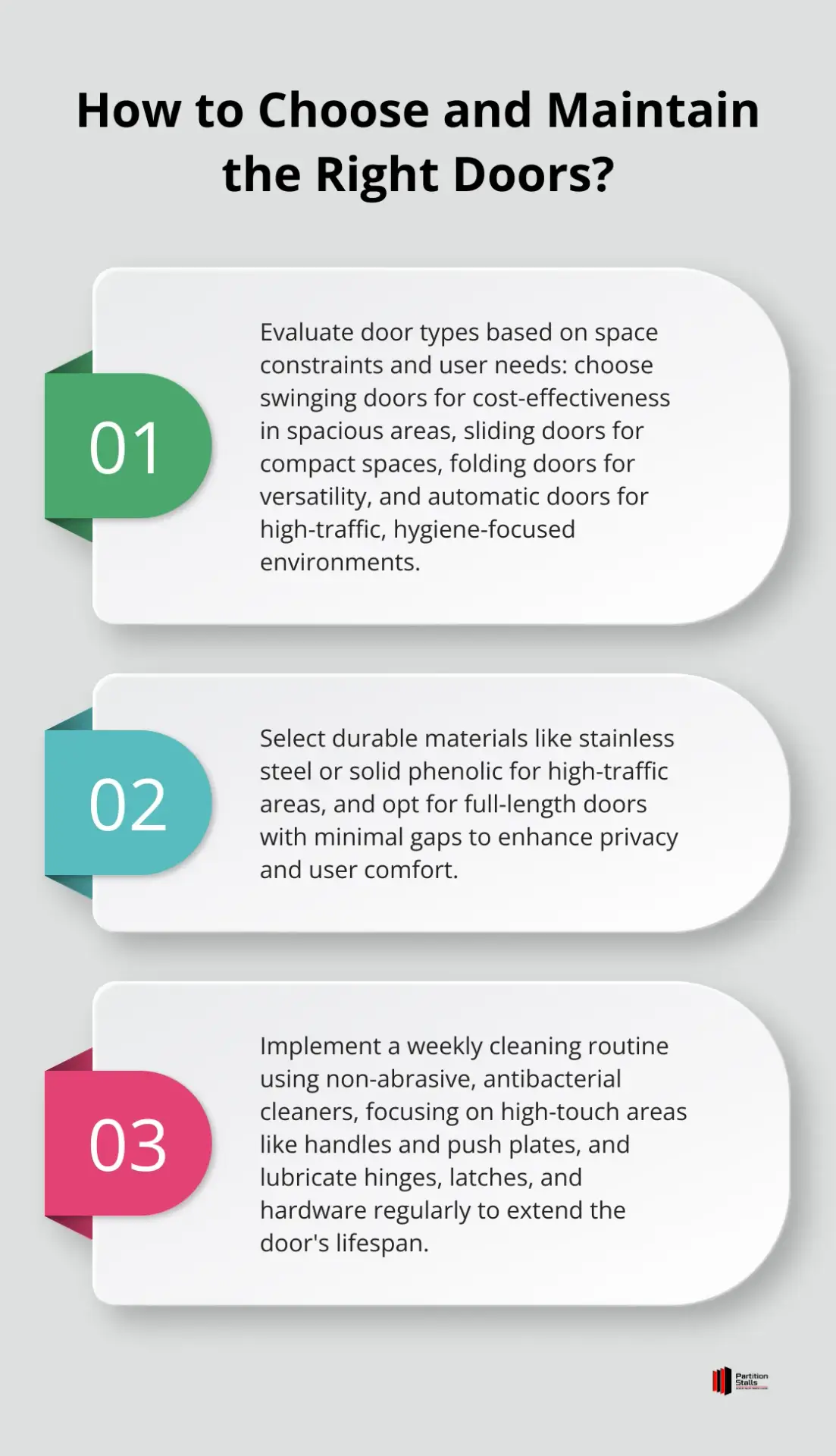 Infographic: How to Choose and Maintain the Right Doors? - commercial restroom door