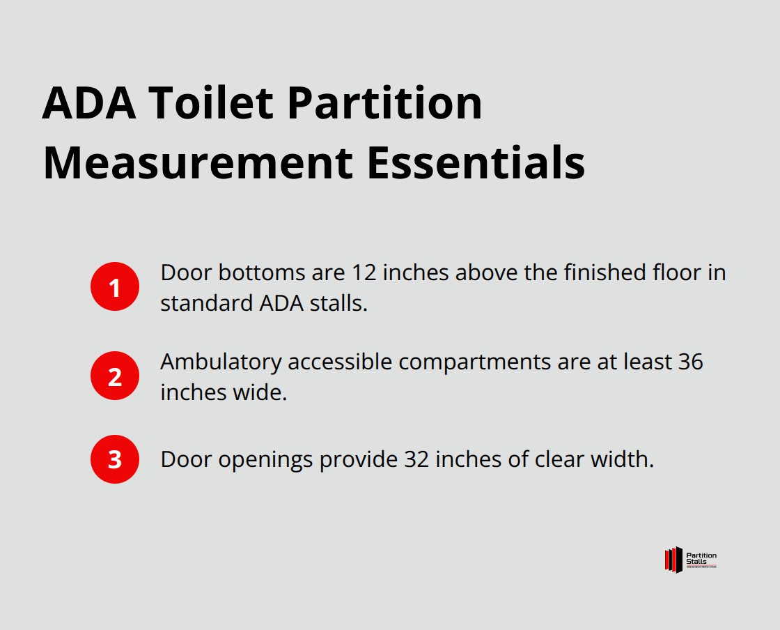 Key ADA-related measurements that guide U.S. restroom partition installations - toilet partition height typical