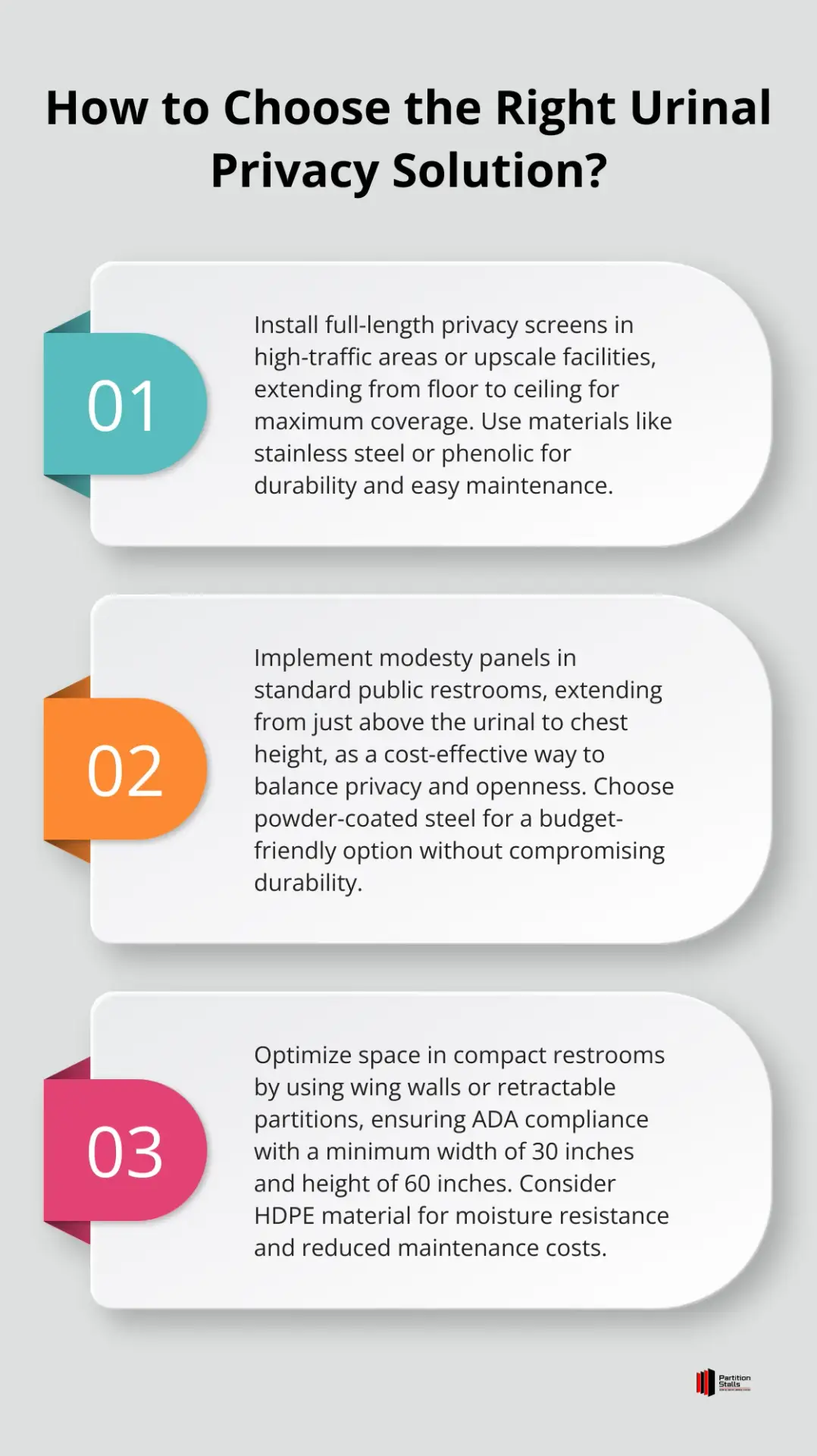 Infographic: How to Choose the Right Urinal Privacy Solution? - urinal privacy partitions